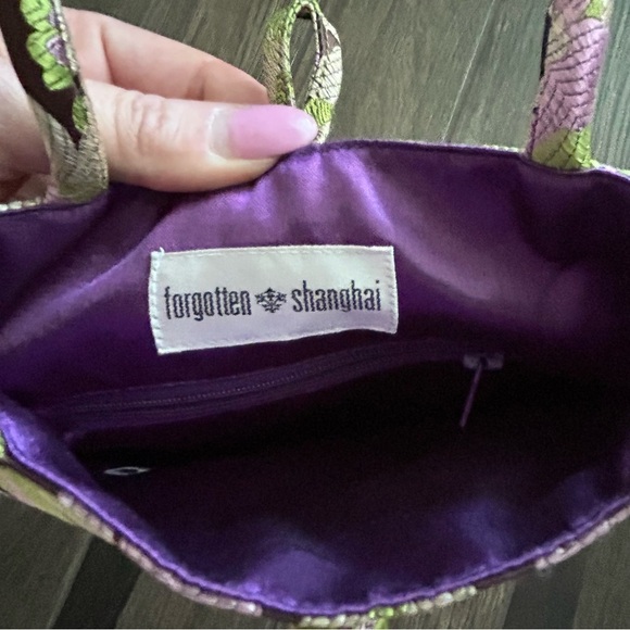 VTG Forgotten Shanghai Retro Floral Print Satin Handbag - Picture 6 of 6